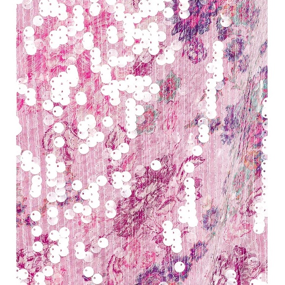 Free People Kealey Kimono Sequin Pink Purple Velvet Cardigan Jacket Duster $298 - Picture 11 of 13